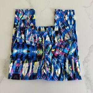 Fabletics Salar Capri Leggings Activewear Reef Blue Geometric Print Size XS